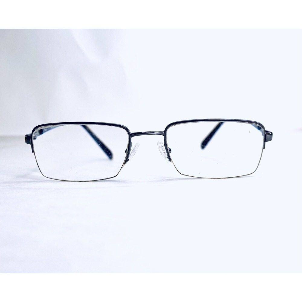 Versace Silver Black Rectangular Half Rim Eyeglasses Italy MOD 1106 50 18 135